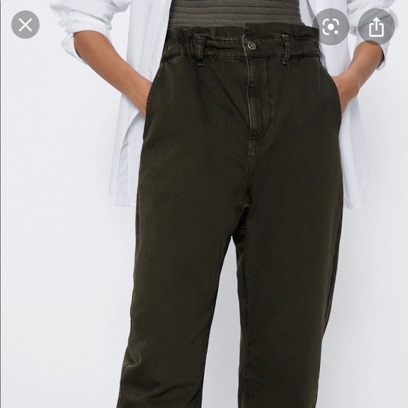 zara paperbag jeans black